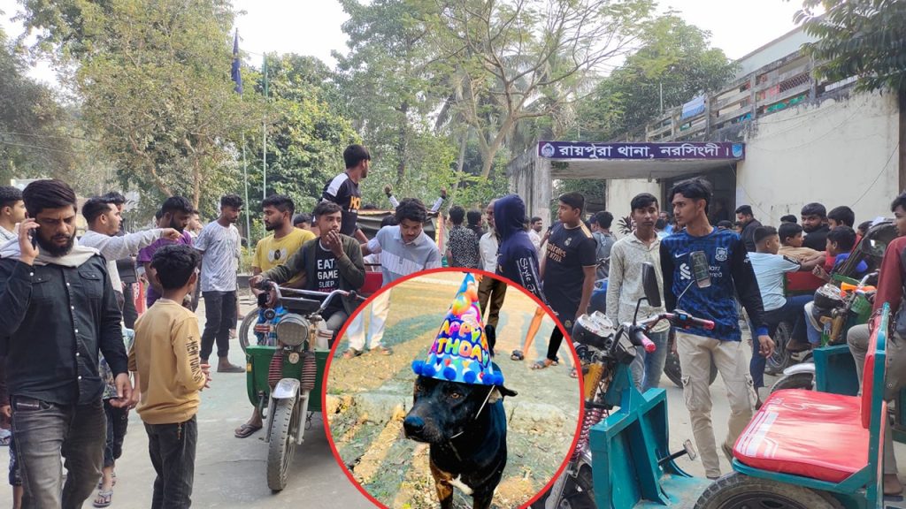 নরসিংদীতে জন্মদিনের পরদিন কুকুর হত্যা, মরদেহ নিয়ে থানায় হাজির কয়েকশ মানুষ